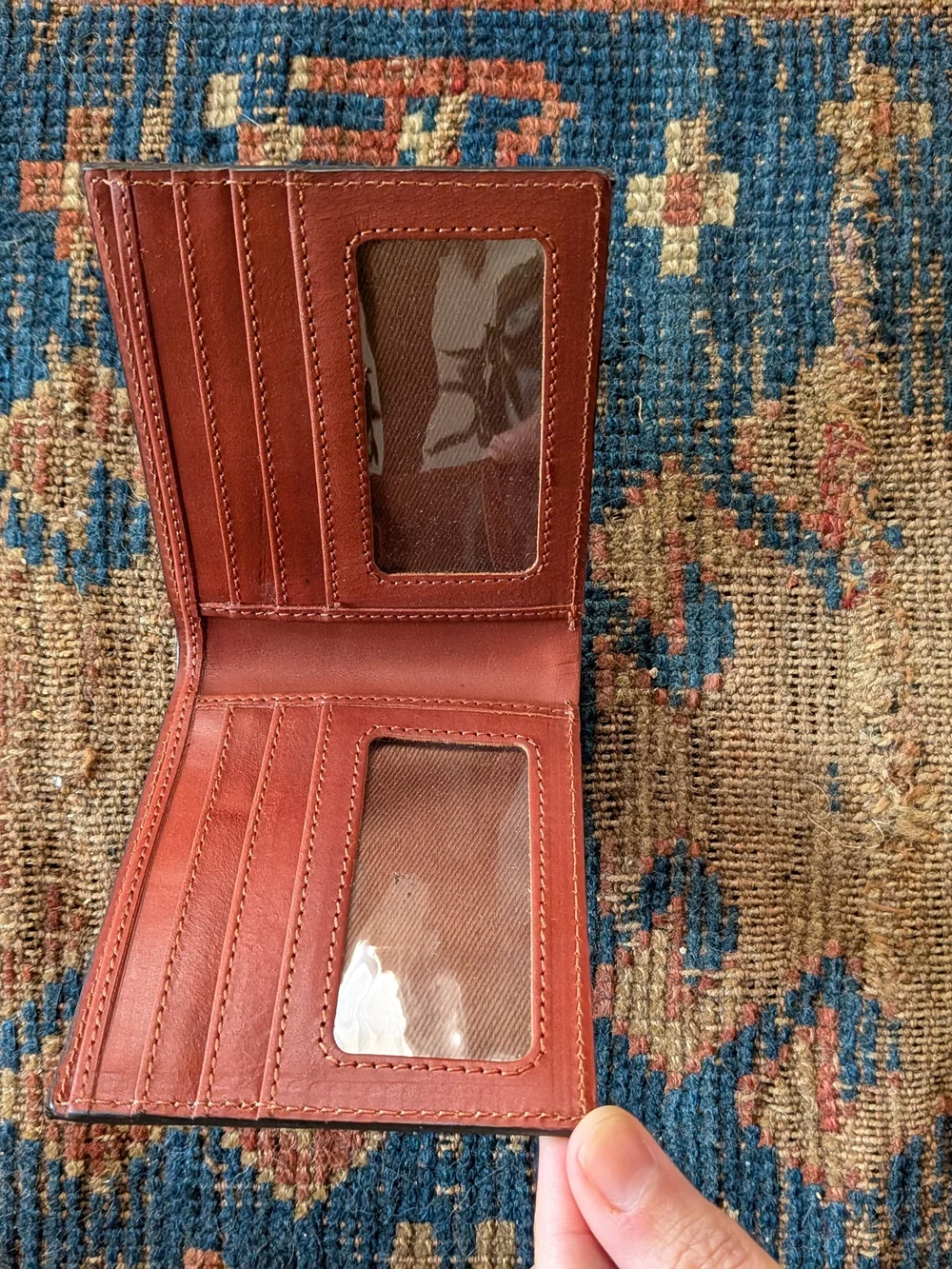 Ranger Belt Company Men's Red Tooled Leather Card & Key Holder